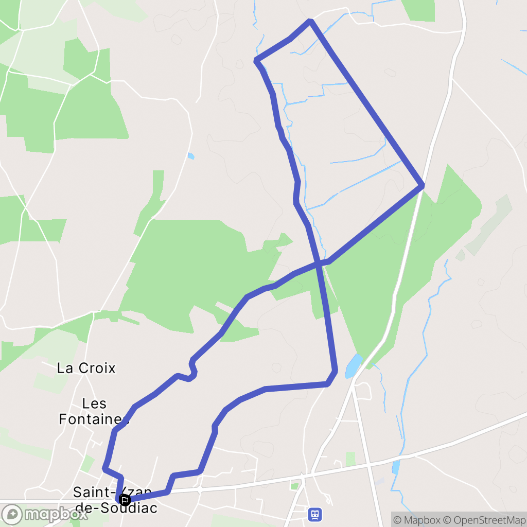Saint-Yzan-de-Soudiac : carte du parcours de randonnée - France