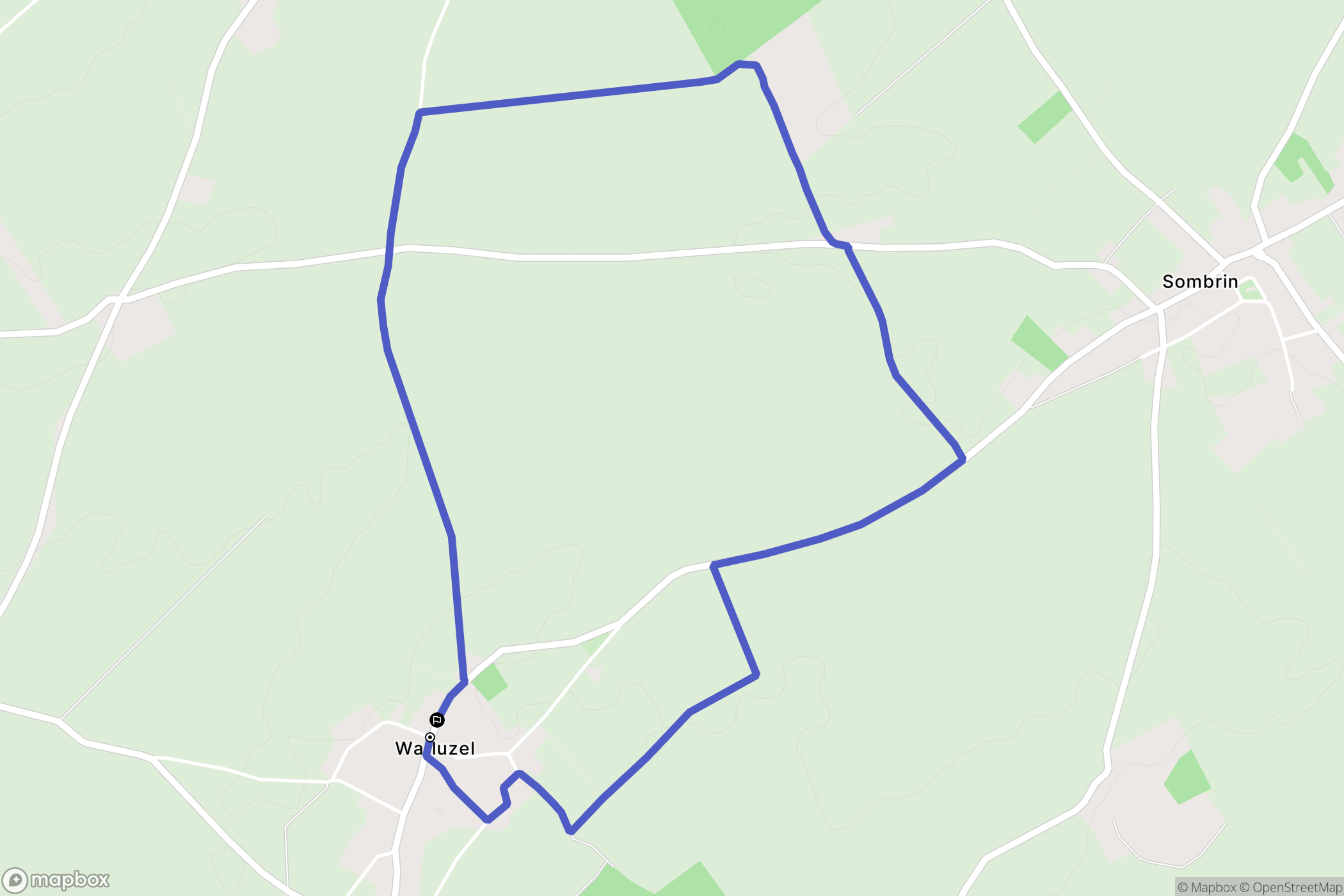 Warluzel : carte du parcours de randonnée - France