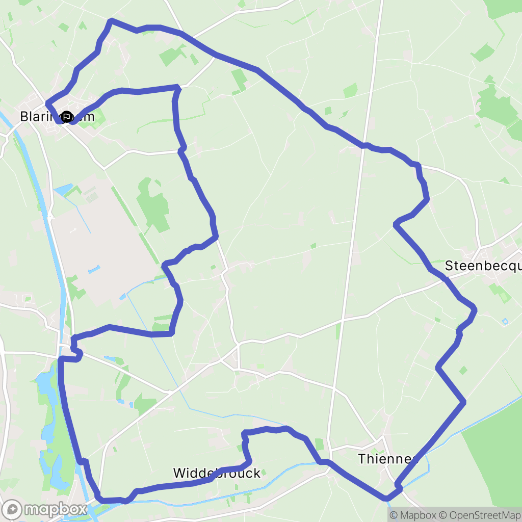 Blaringhem : carte du parcours de randonnée - France