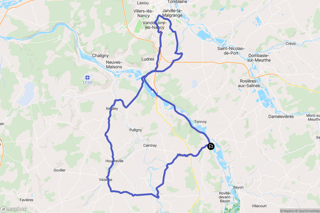 Crévéchamps : carte du parcours de randonnée - France