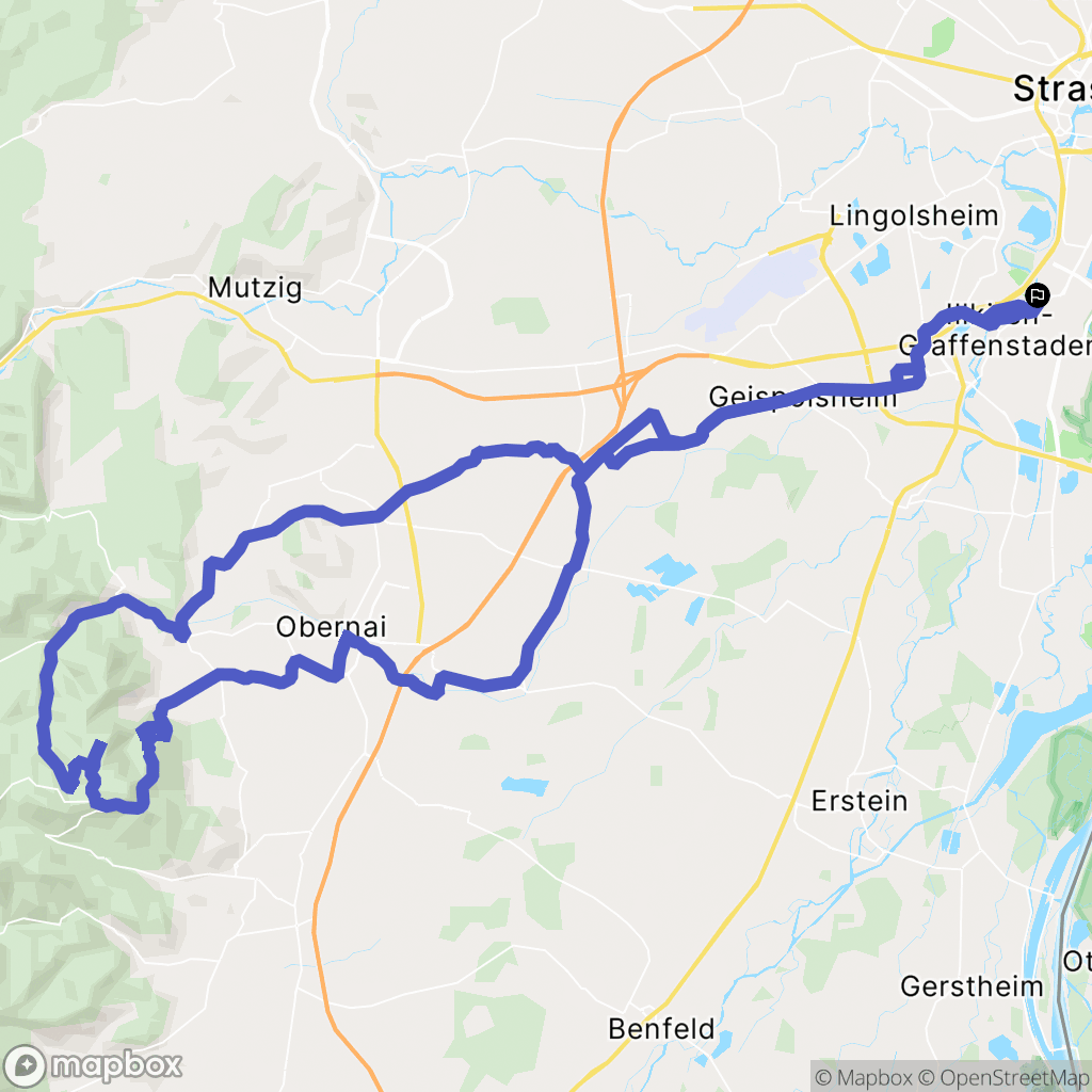 Illkirch-Graffenstaden : carte du parcours de randonnée - France