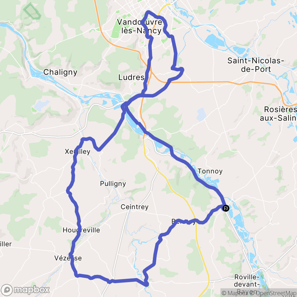 Crévéchamps : carte du parcours de randonnée - France