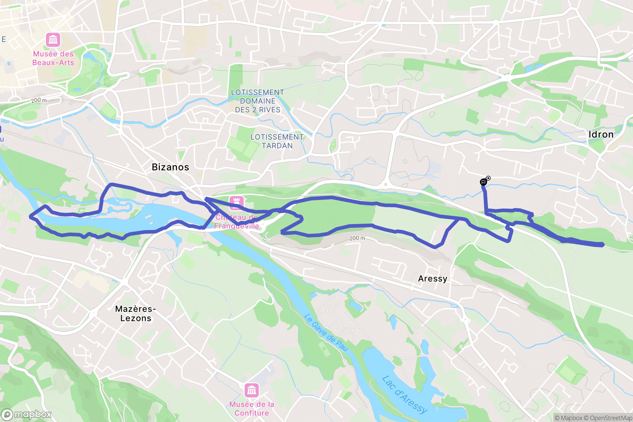 Idron : carte du parcours de randonnée - France