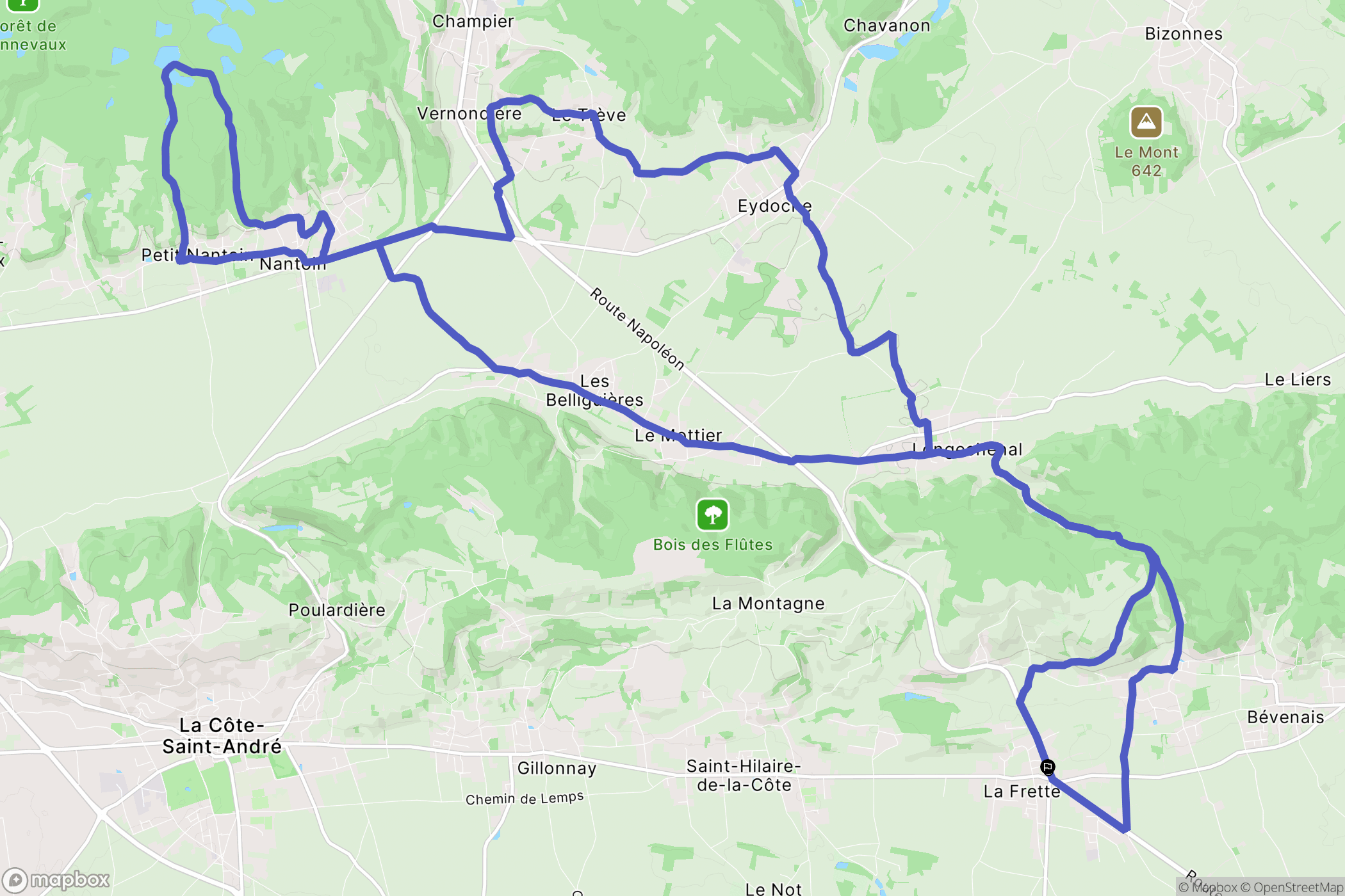 La Frette : carte du parcours de randonnée - France