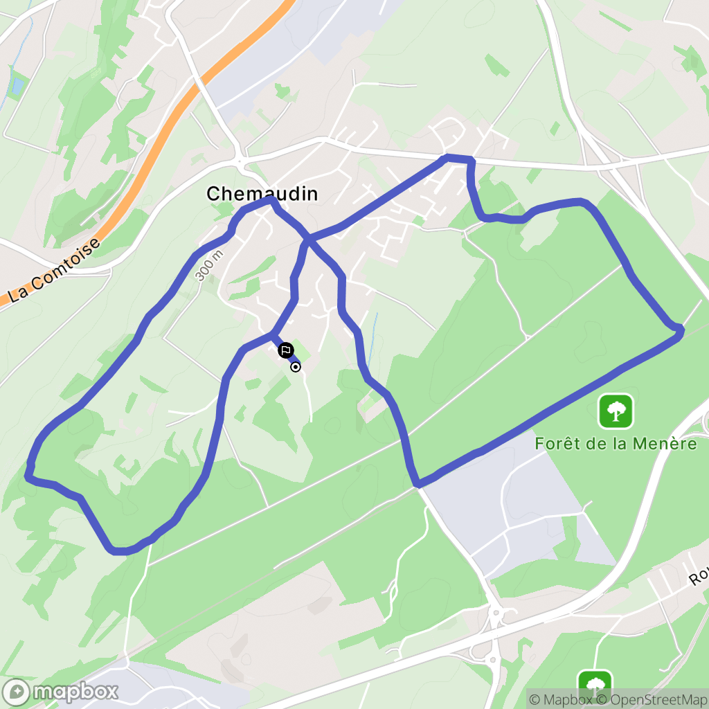 Chemaudin : carte du parcours de randonnée - France