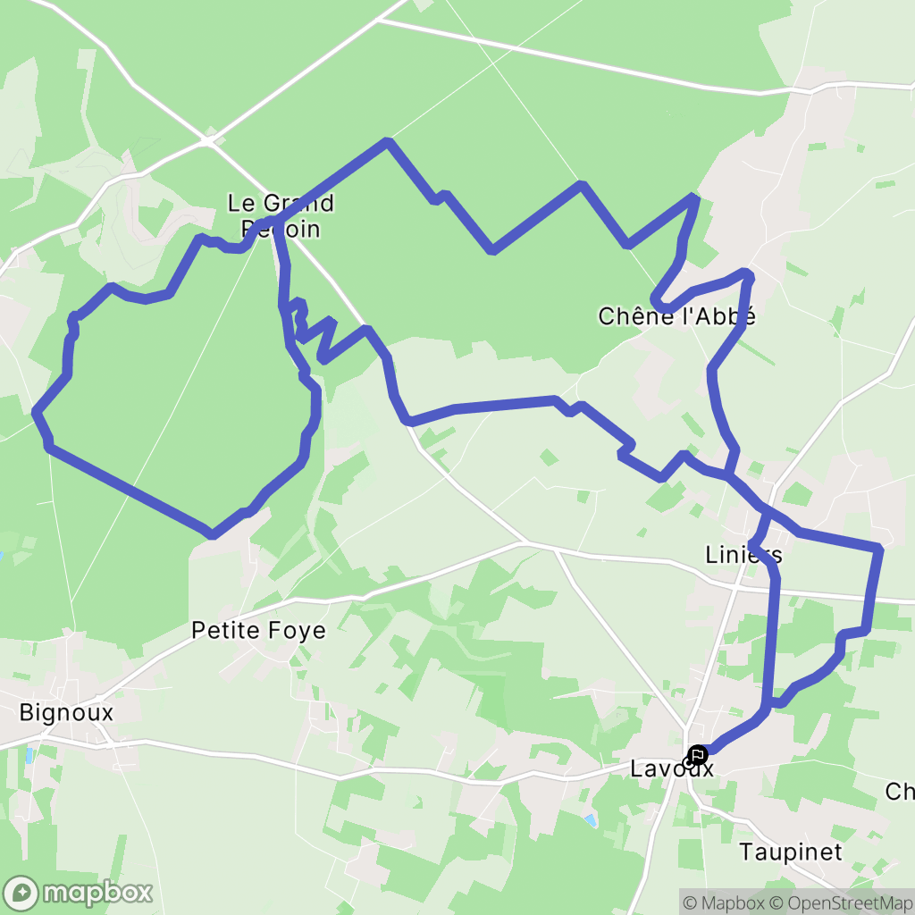 Lavoux : carte du parcours de randonnée - France