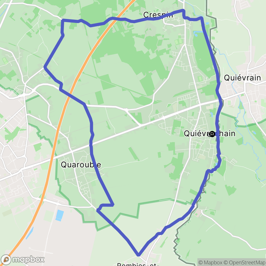 Quiévrechain : carte du parcours de randonnée - France