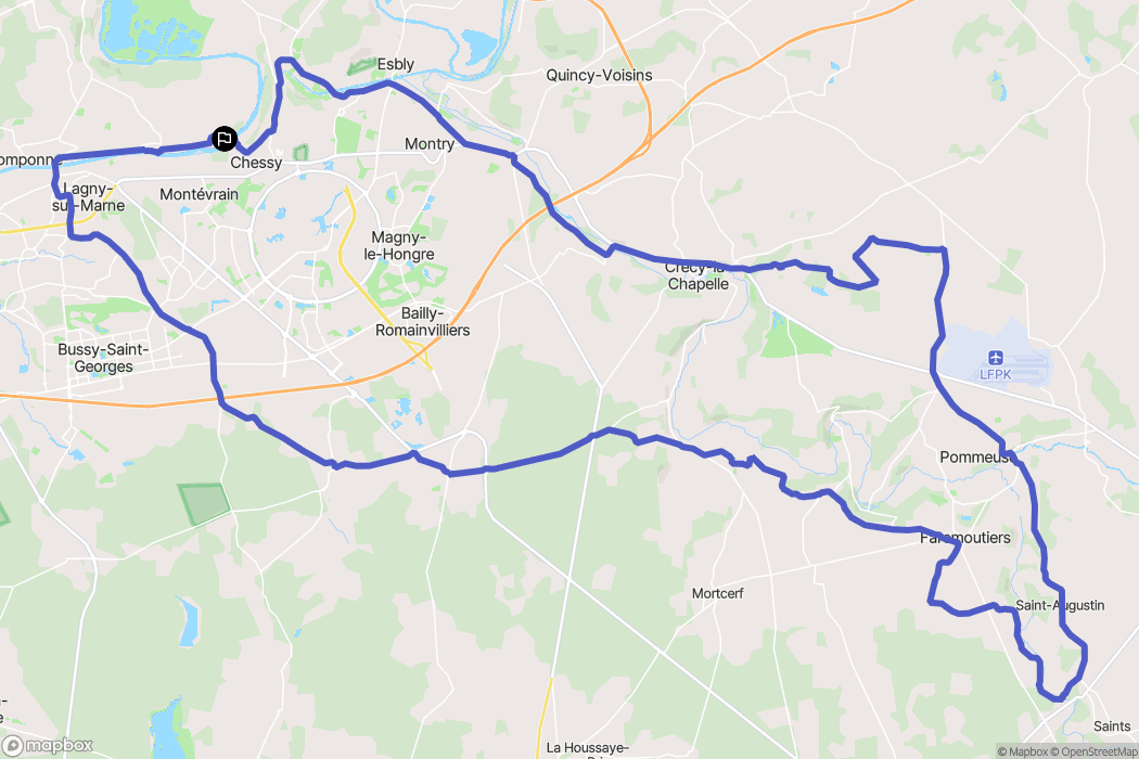 Dampmart : carte du parcours de randonnée - France