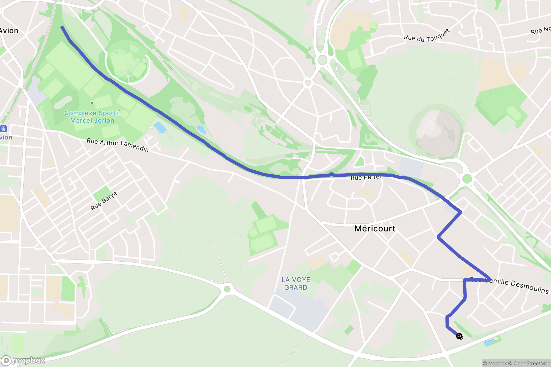 Méricourt : carte du parcours de randonnée - France