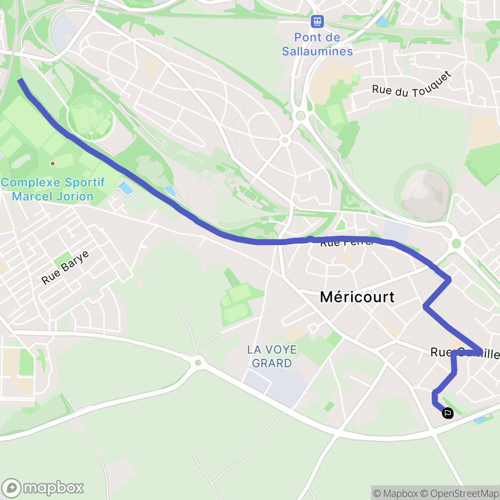 Méricourt : carte du parcours de randonnée - France