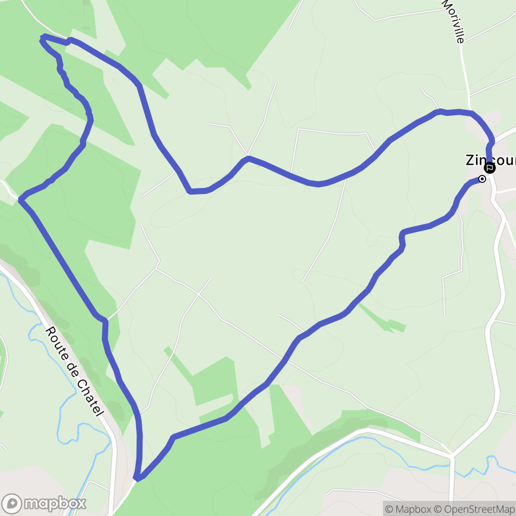 Zincourt : carte du parcours de randonnée - France