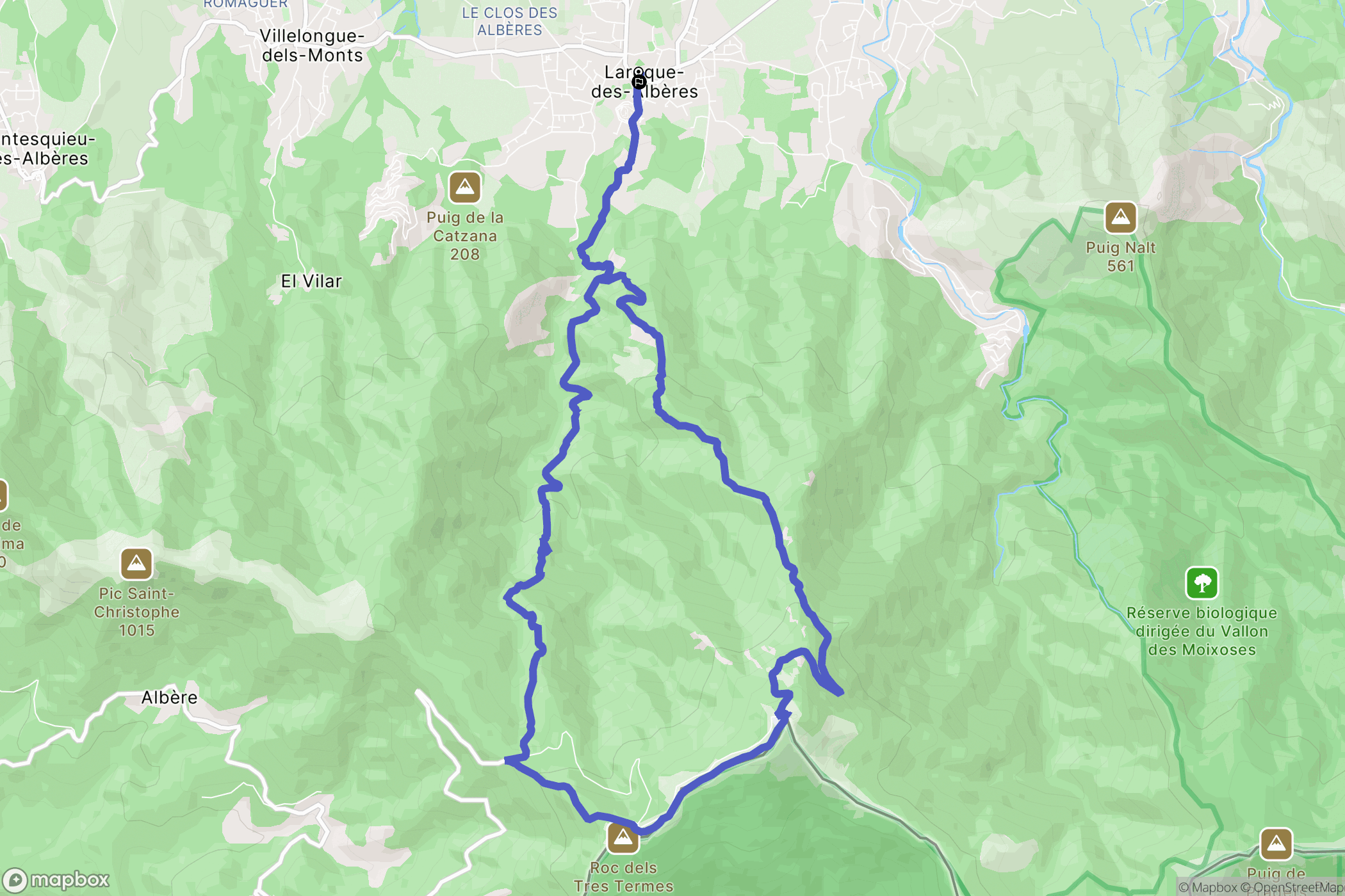 Laroque-des-Albères : carte du parcours de randonnée - France