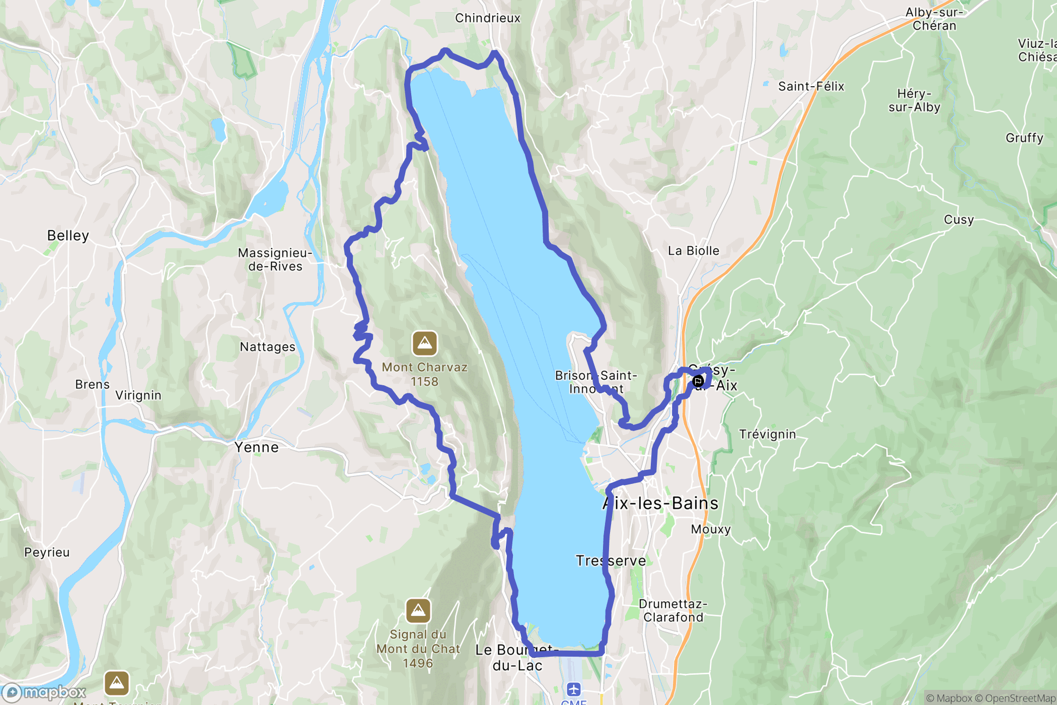 Grésy-sur-Aix : carte du parcours de randonnée - France