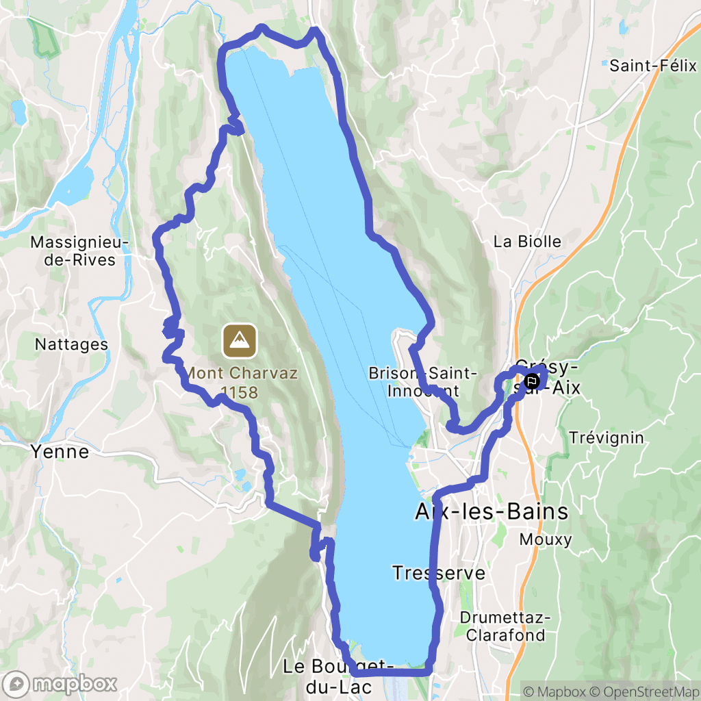 Grésy-sur-Aix : carte du parcours de randonnée - France