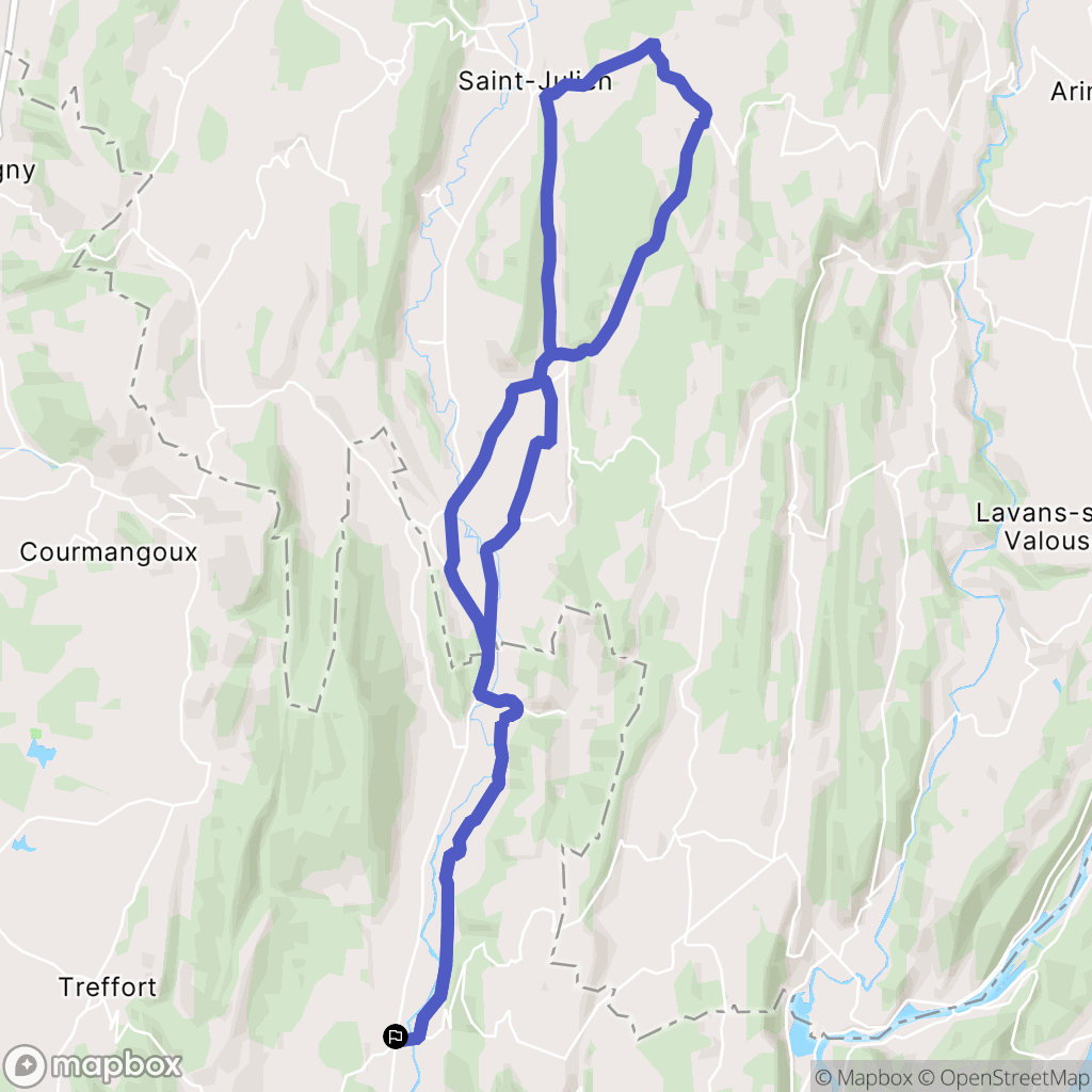 Nivigne et Suran : carte du parcours de randonnée - France