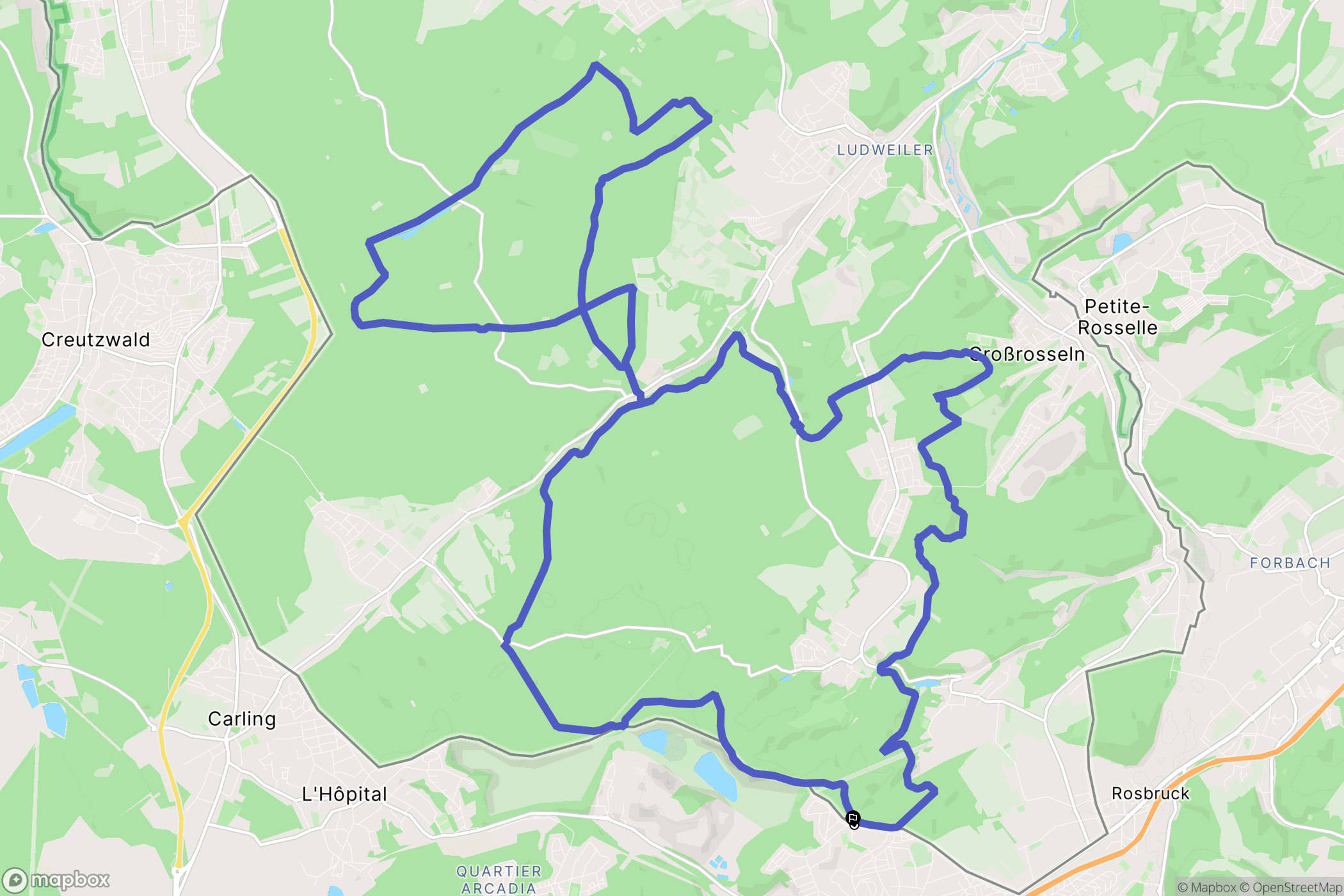 Freyming-Merlebach : carte du parcours de randonnée - France