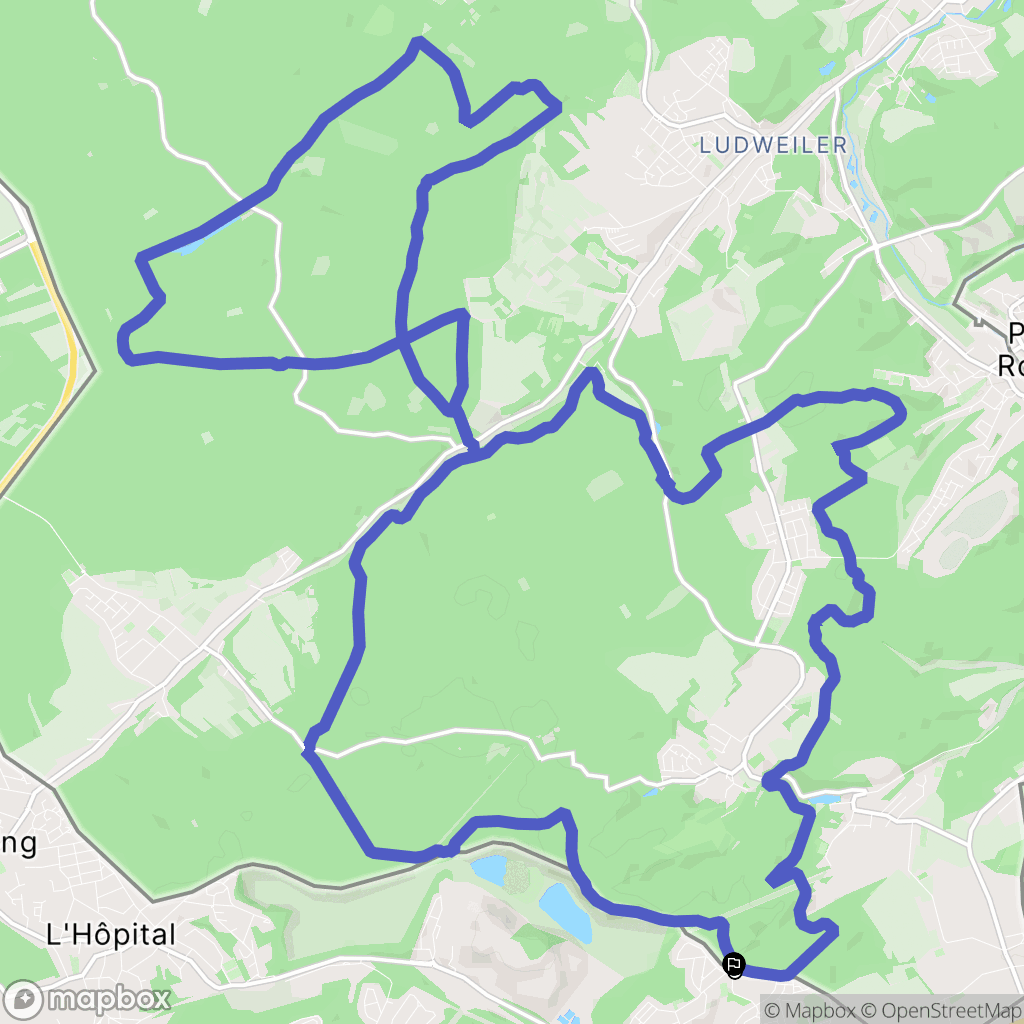 Freyming-Merlebach : carte du parcours de randonnée - France