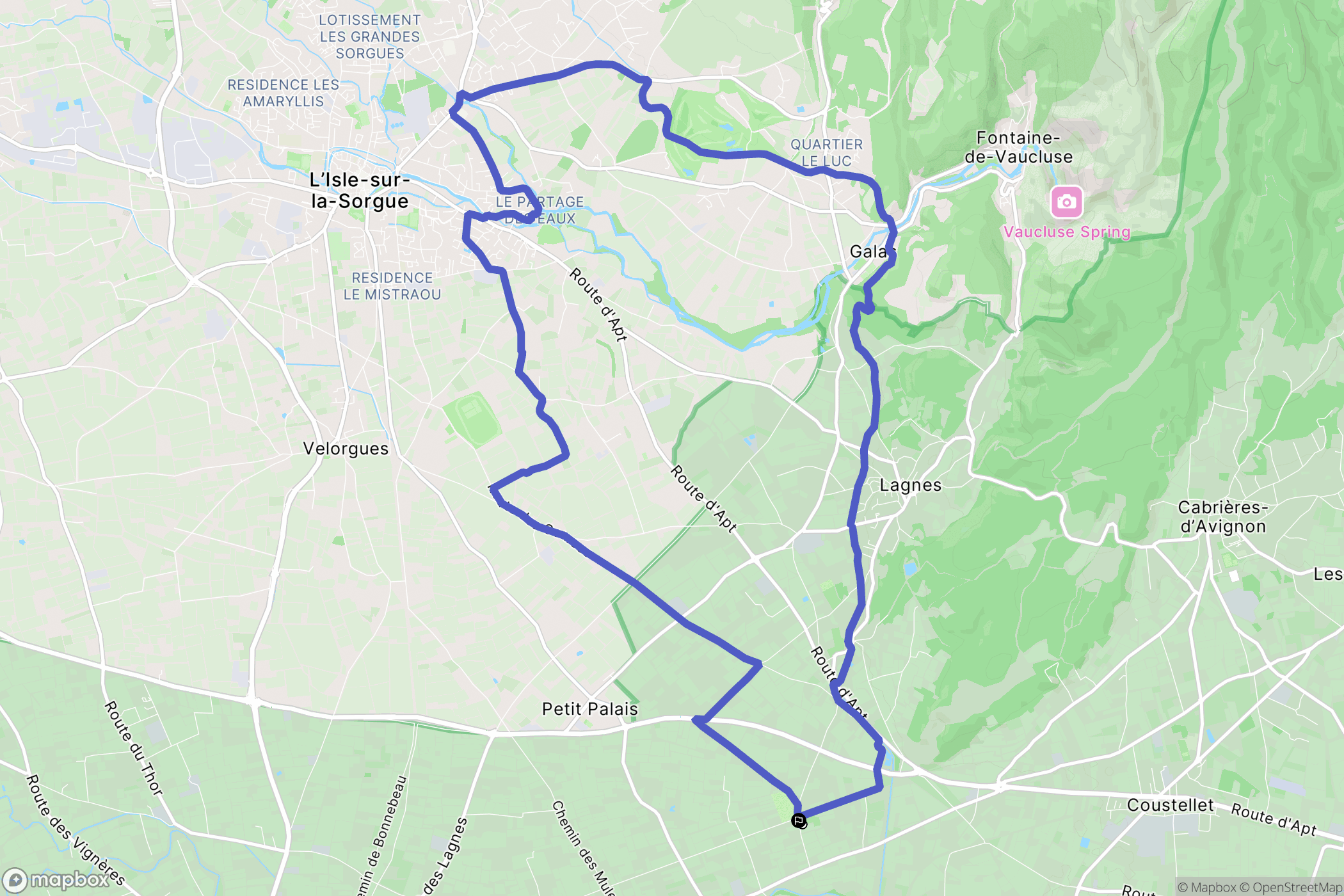 Robion : carte du parcours de randonnée - France