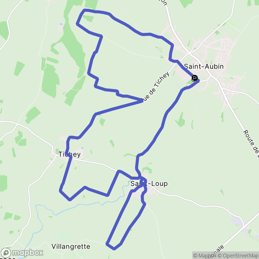 Saint-Aubin : carte du parcours de randonnée - France