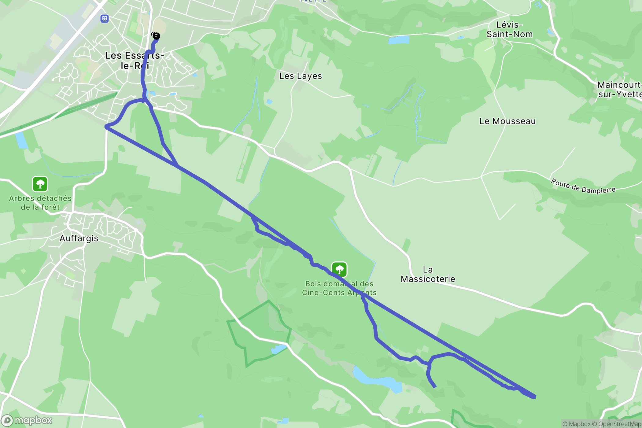 Les Essarts-le-Roi : carte du parcours de randonnée - France