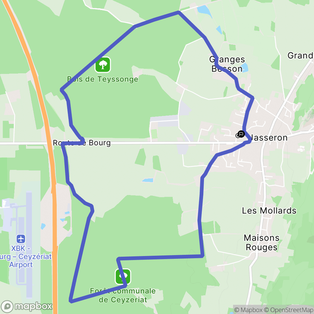 Jasseron : carte du parcours de randonnée - France