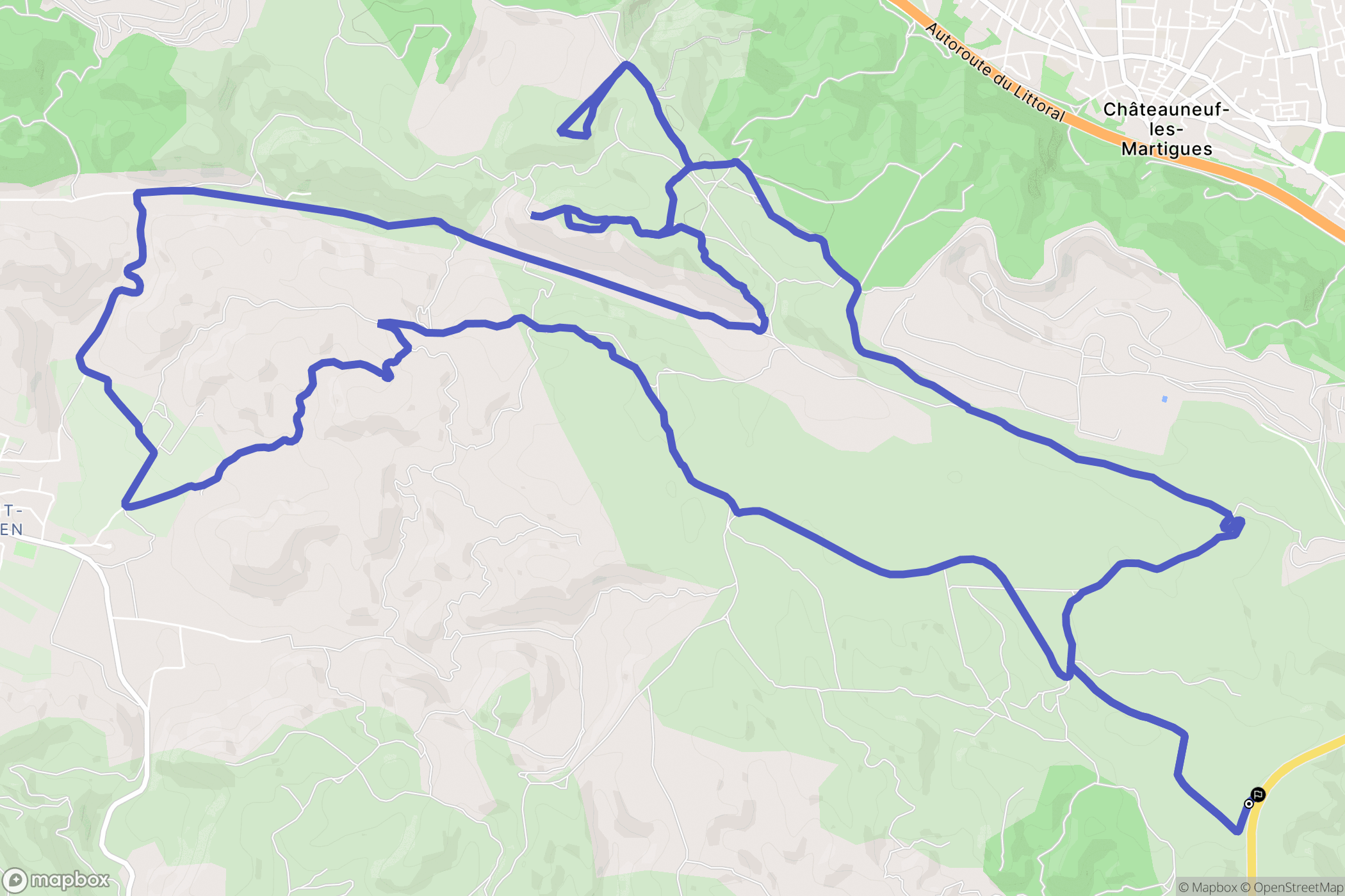 Ensuès-la-Redonne : carte du parcours de randonnée - France