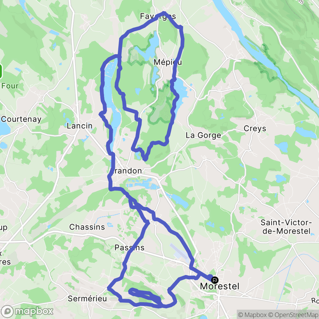 Morestel : carte du parcours de randonnée - France