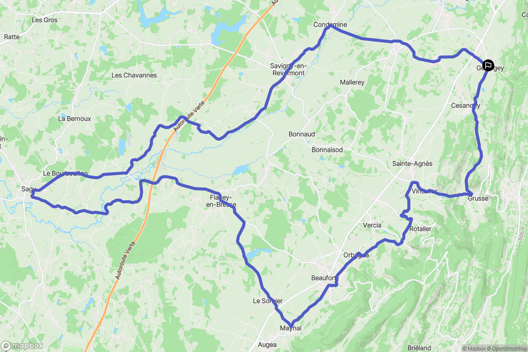 Gevingey : carte du parcours de randonnée - France