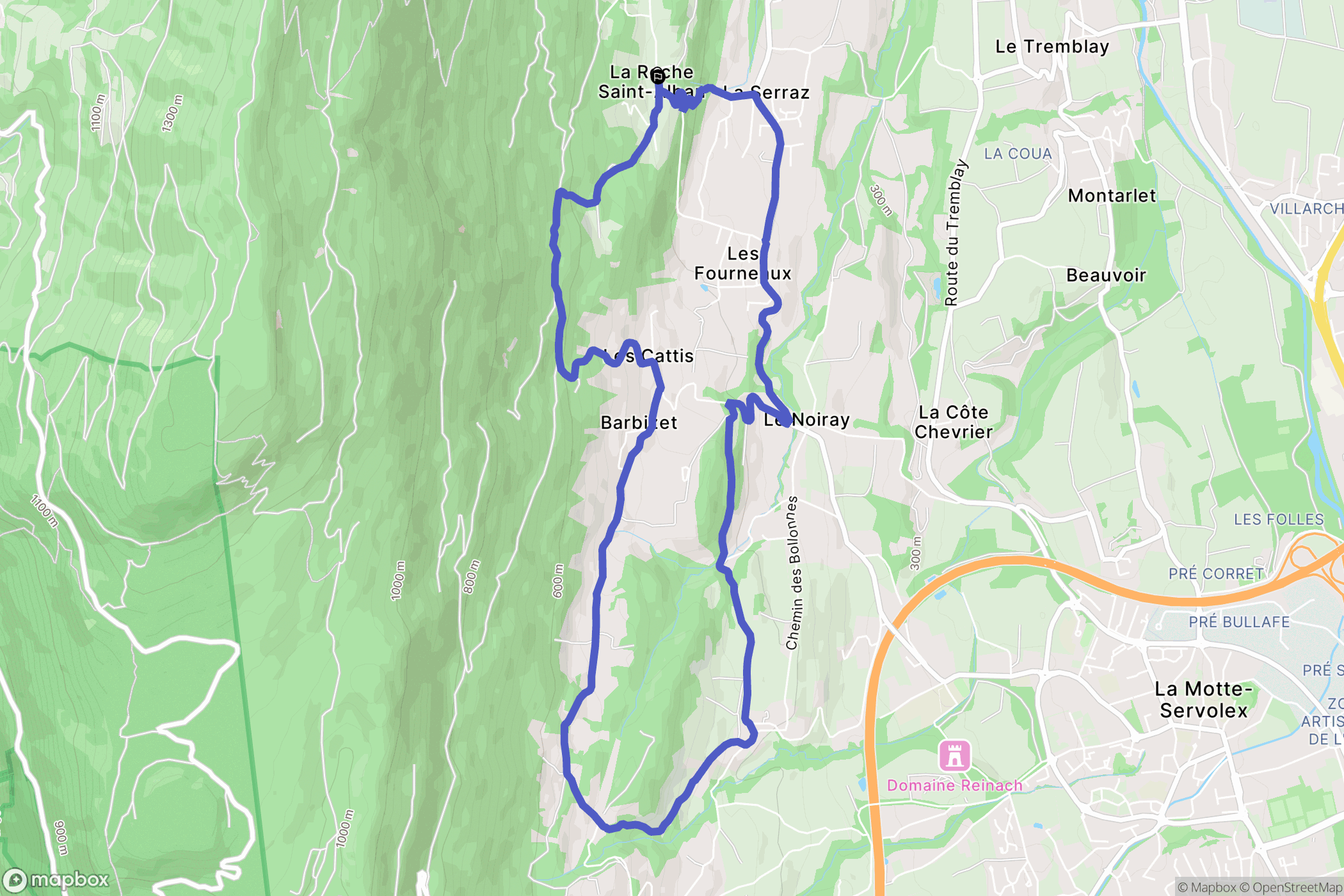 Le Bourget-du-Lac : carte du parcours de randonnée - France