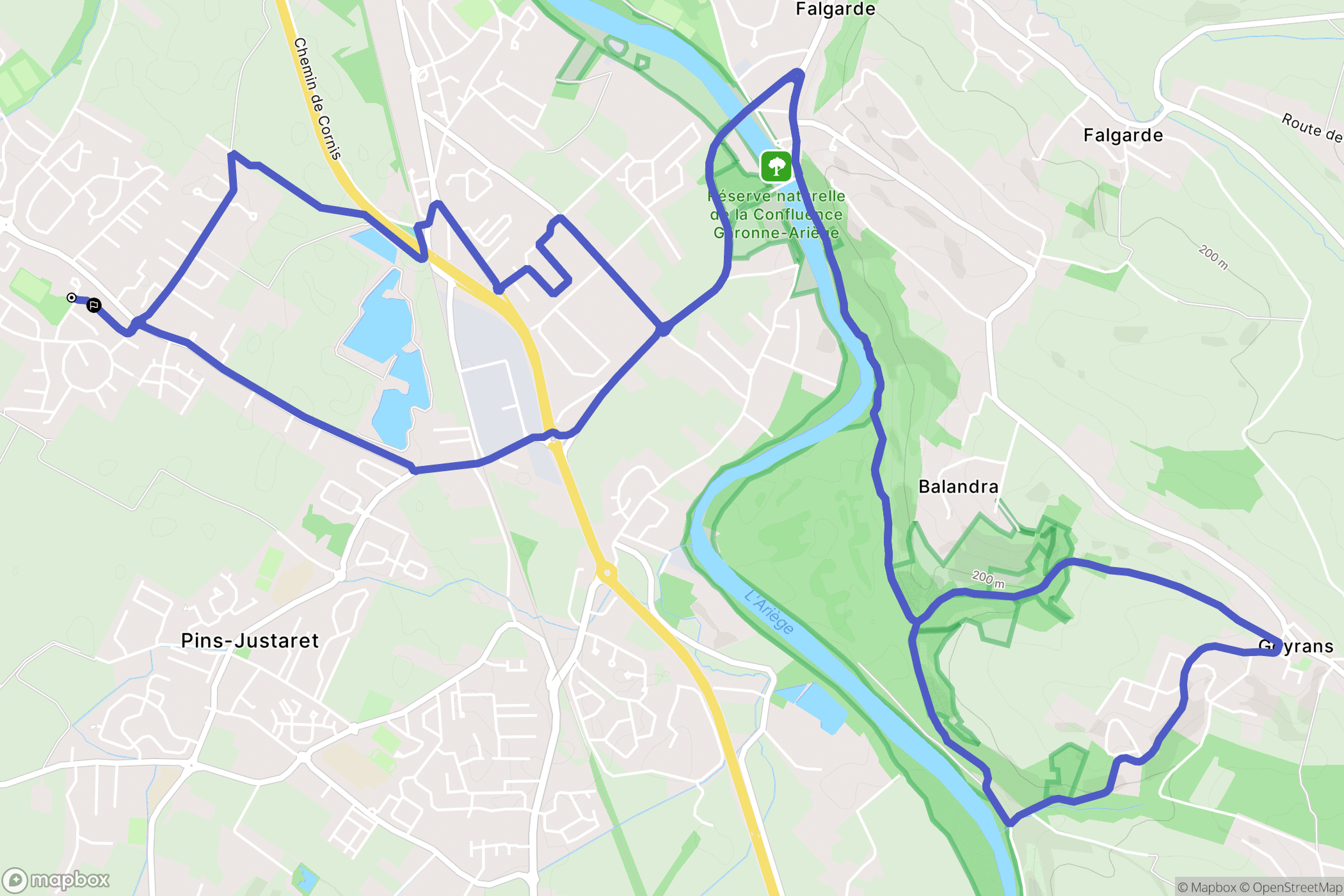 Roquettes : carte du parcours de randonnée - France