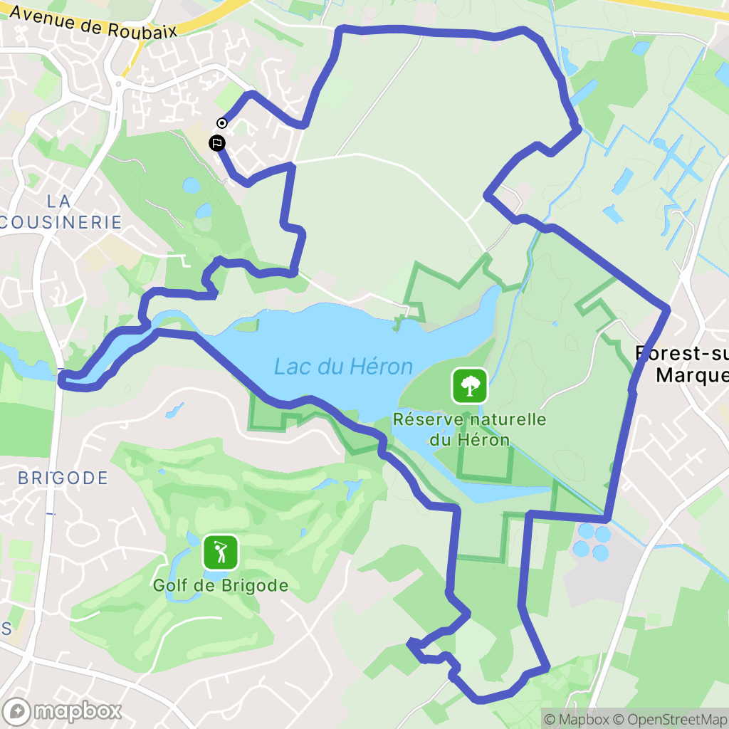 Villeneuve-d'Ascq : carte du parcours de randonnée - France