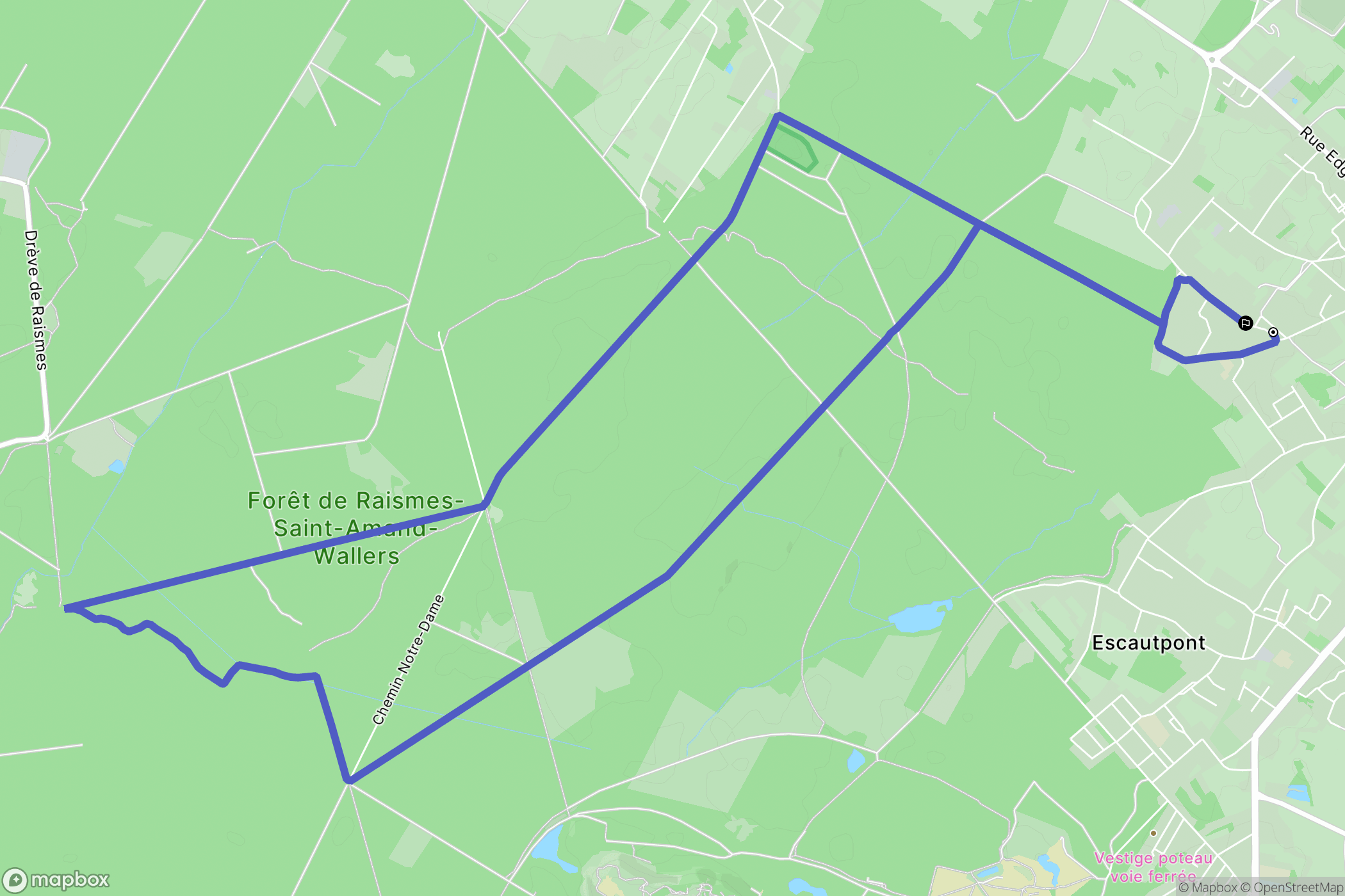 Fresnes-sur-Escaut : carte du parcours de randonnée - France