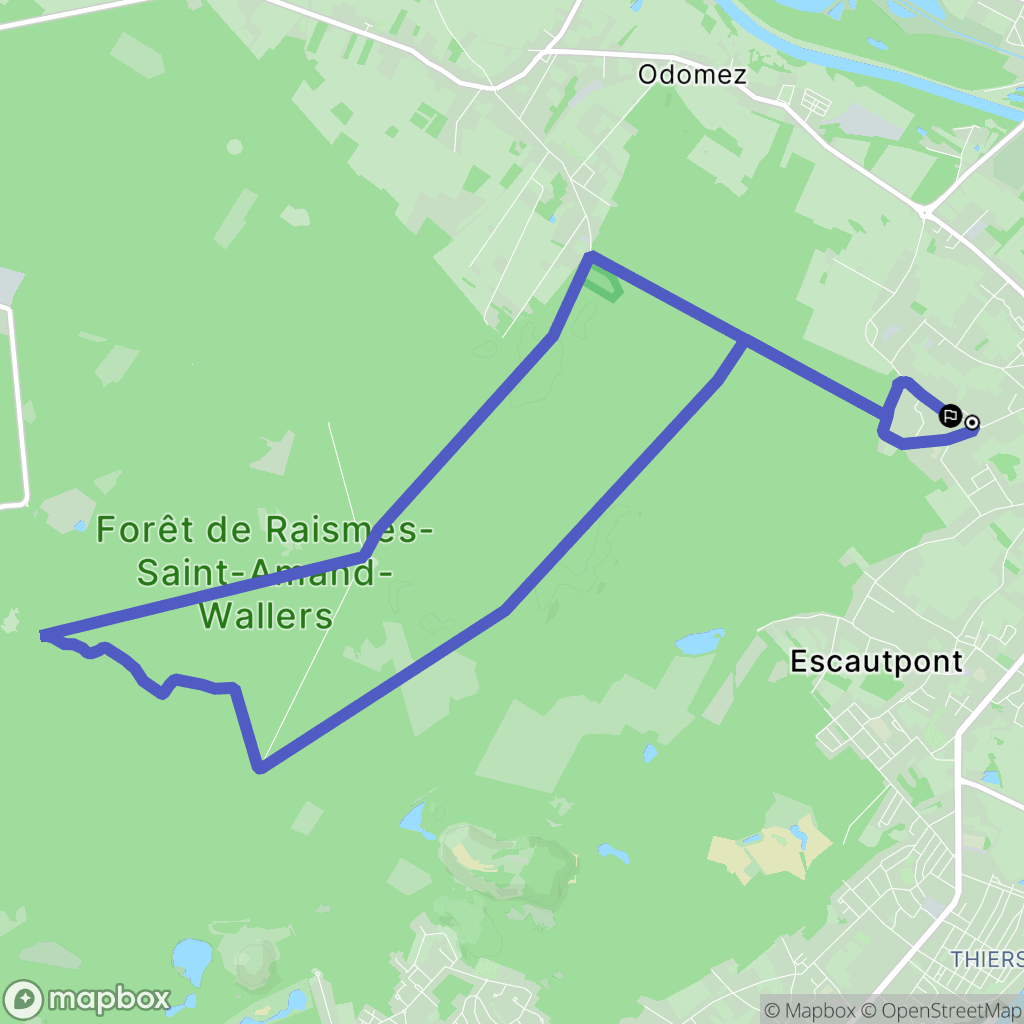 Fresnes-sur-Escaut : carte du parcours de randonnée - France