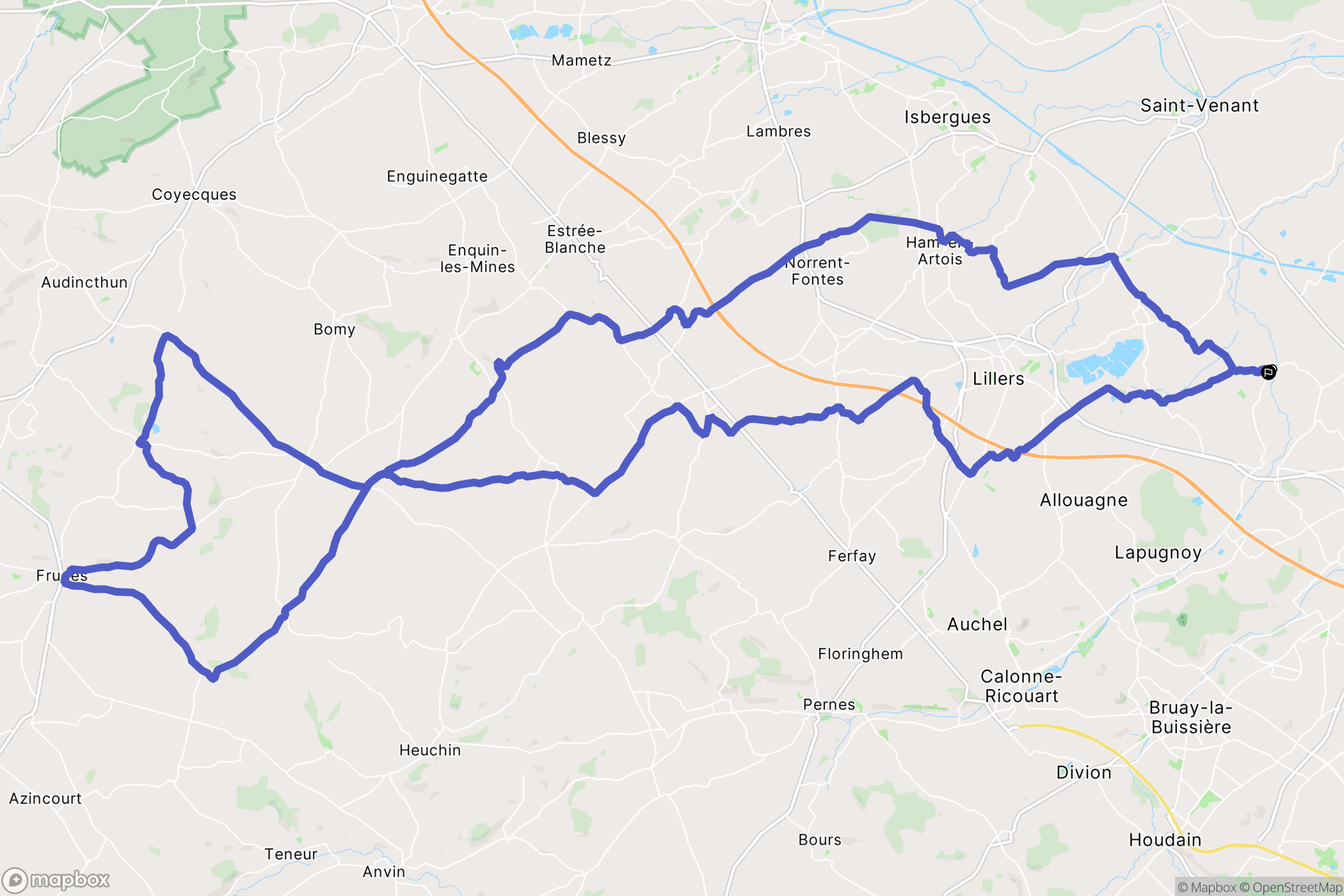 Gonnehem : carte du parcours de randonnée - France