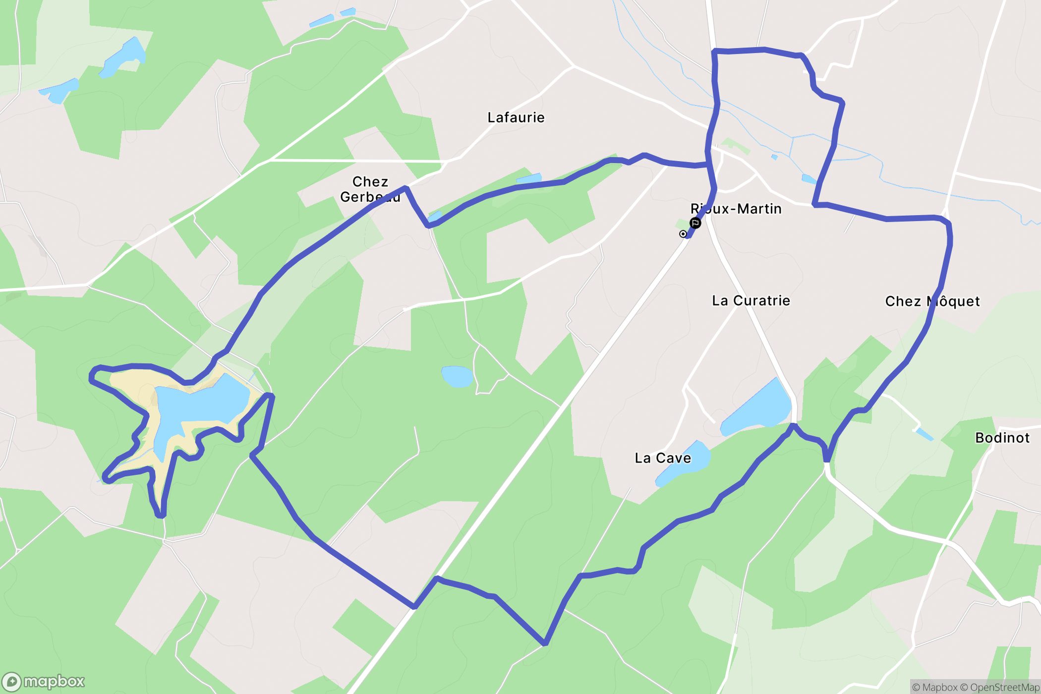 Rioux-Martin : carte du parcours de randonnée - France