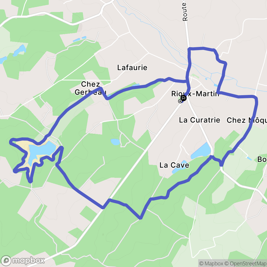 Rioux-Martin : carte du parcours de randonnée - France