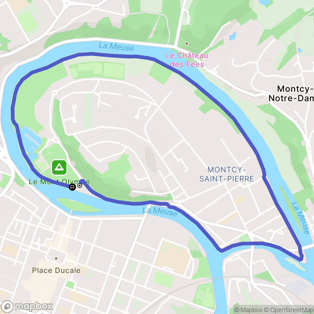 Charleville-Mézières : carte du parcours de randonnée - France