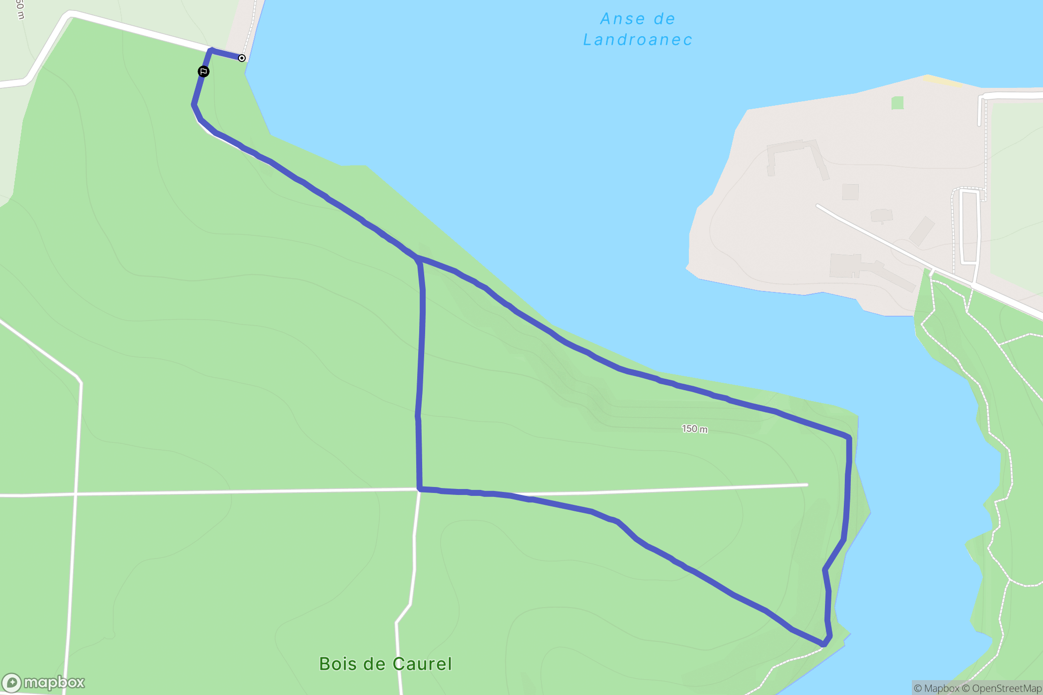 Caurel : carte du parcours de randonnée - France