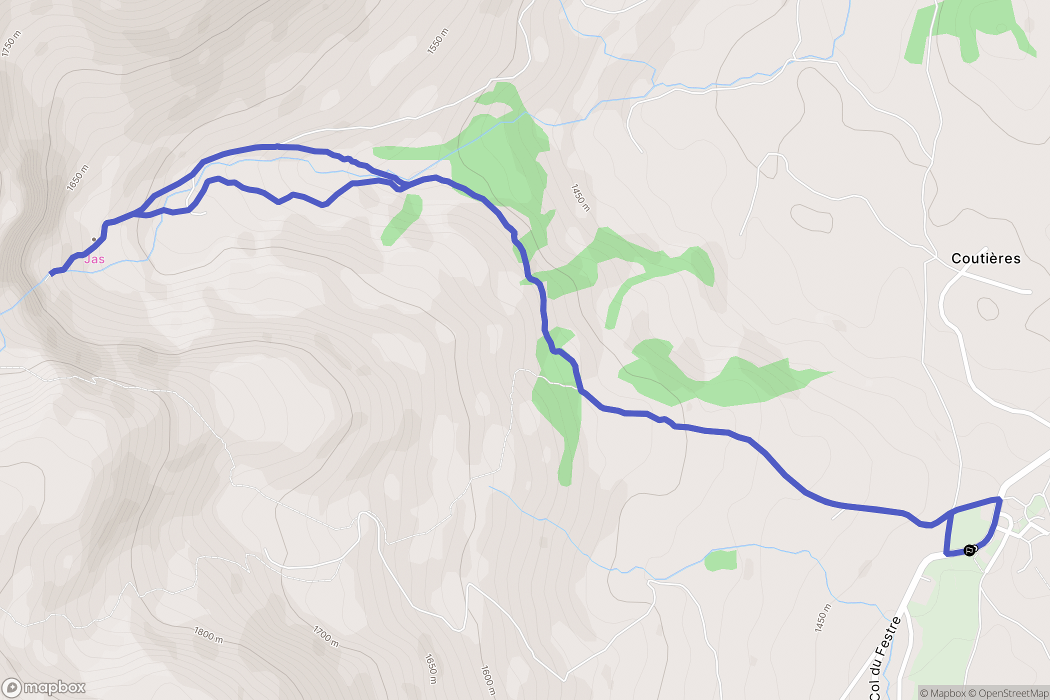 Le Dévoluy : carte du parcours de randonnée - France