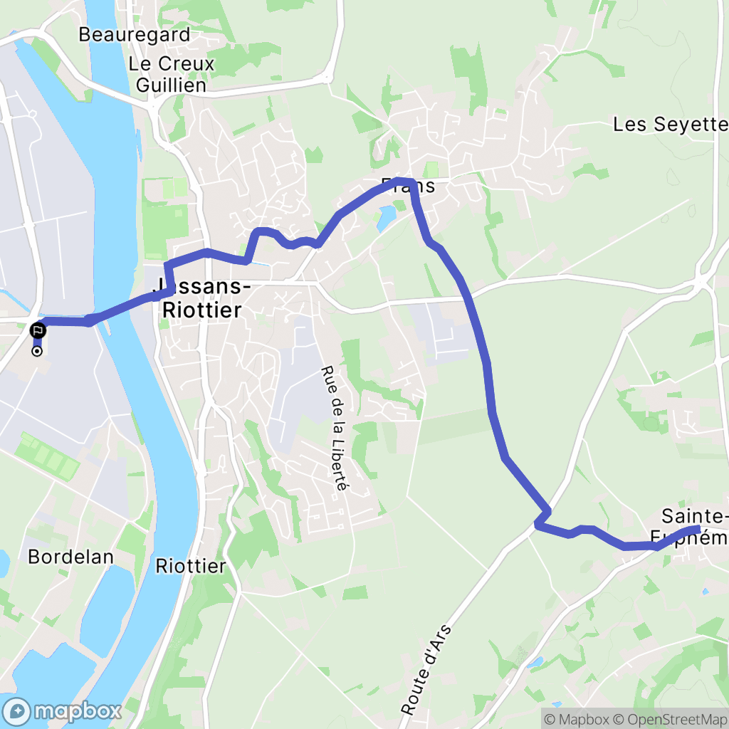 Villefranche-sur-Saône : carte du parcours de randonnée - France