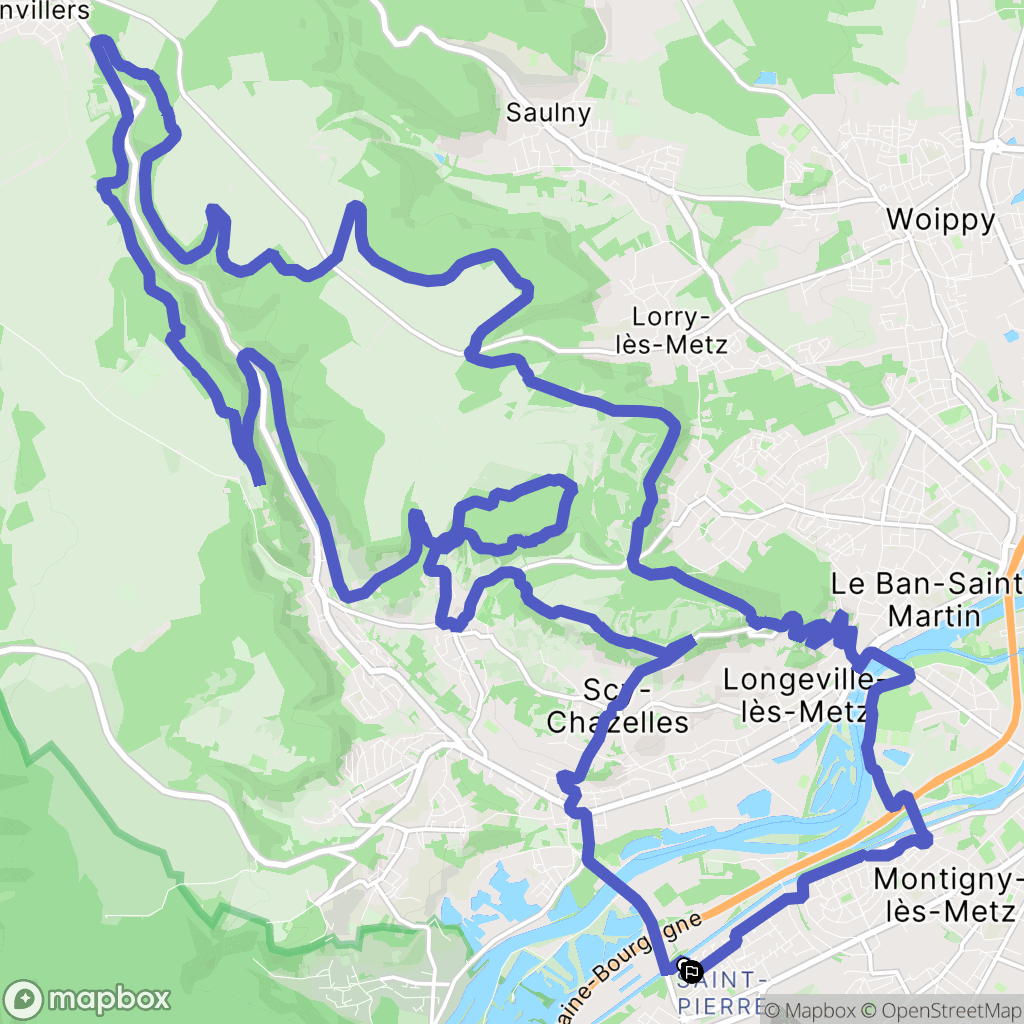 Moulins-lès-Metz : carte du parcours de randonnée - France