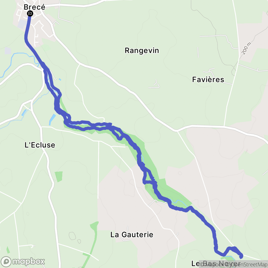 Brécé : carte du parcours de randonnée - France