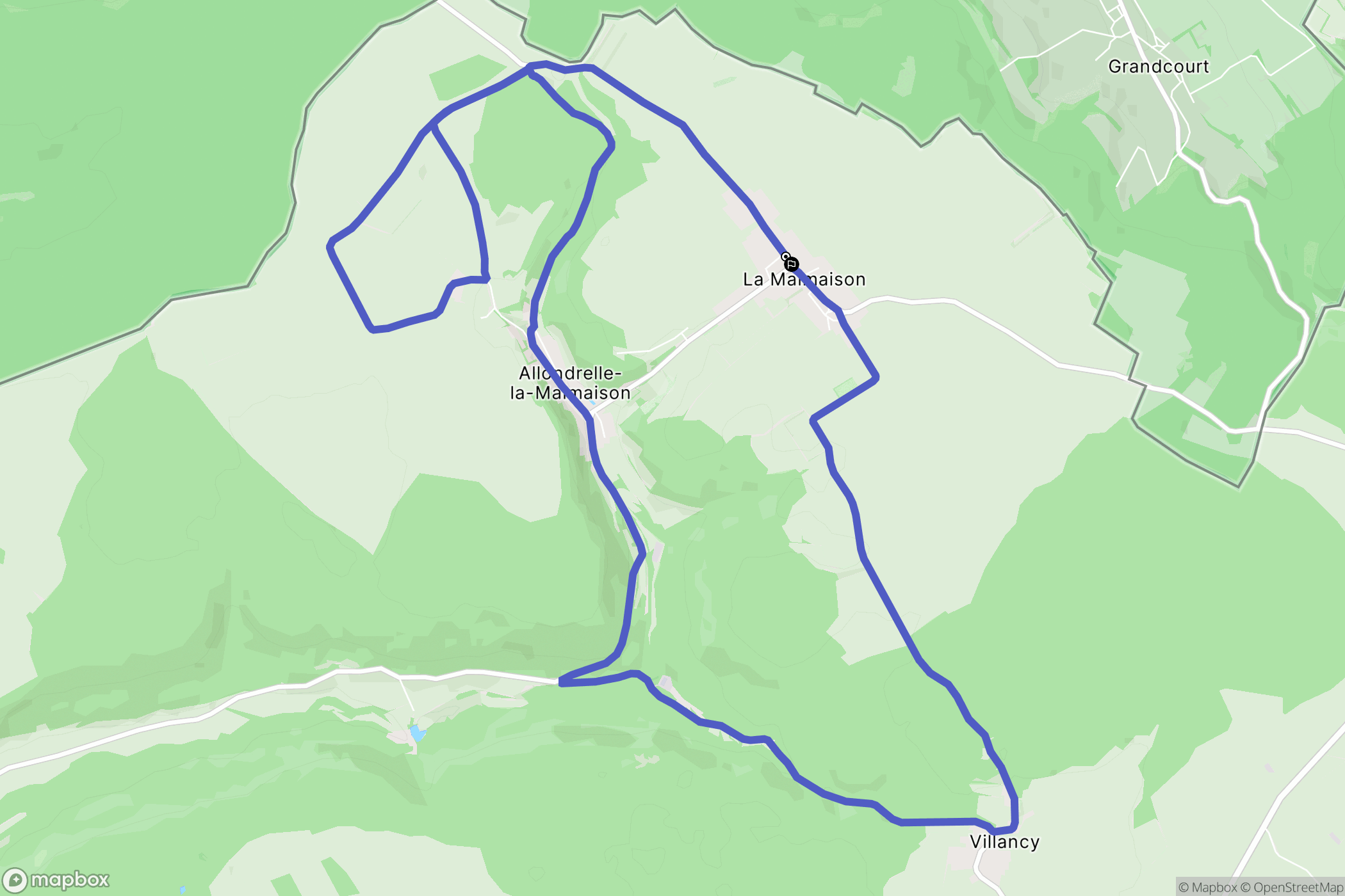 Allondrelle-la-Malmaison : carte du parcours de randonnée - France