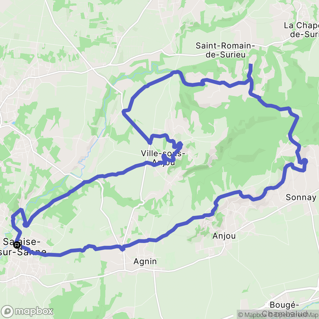 Salaise-sur-Sanne : carte du parcours de randonnée - France