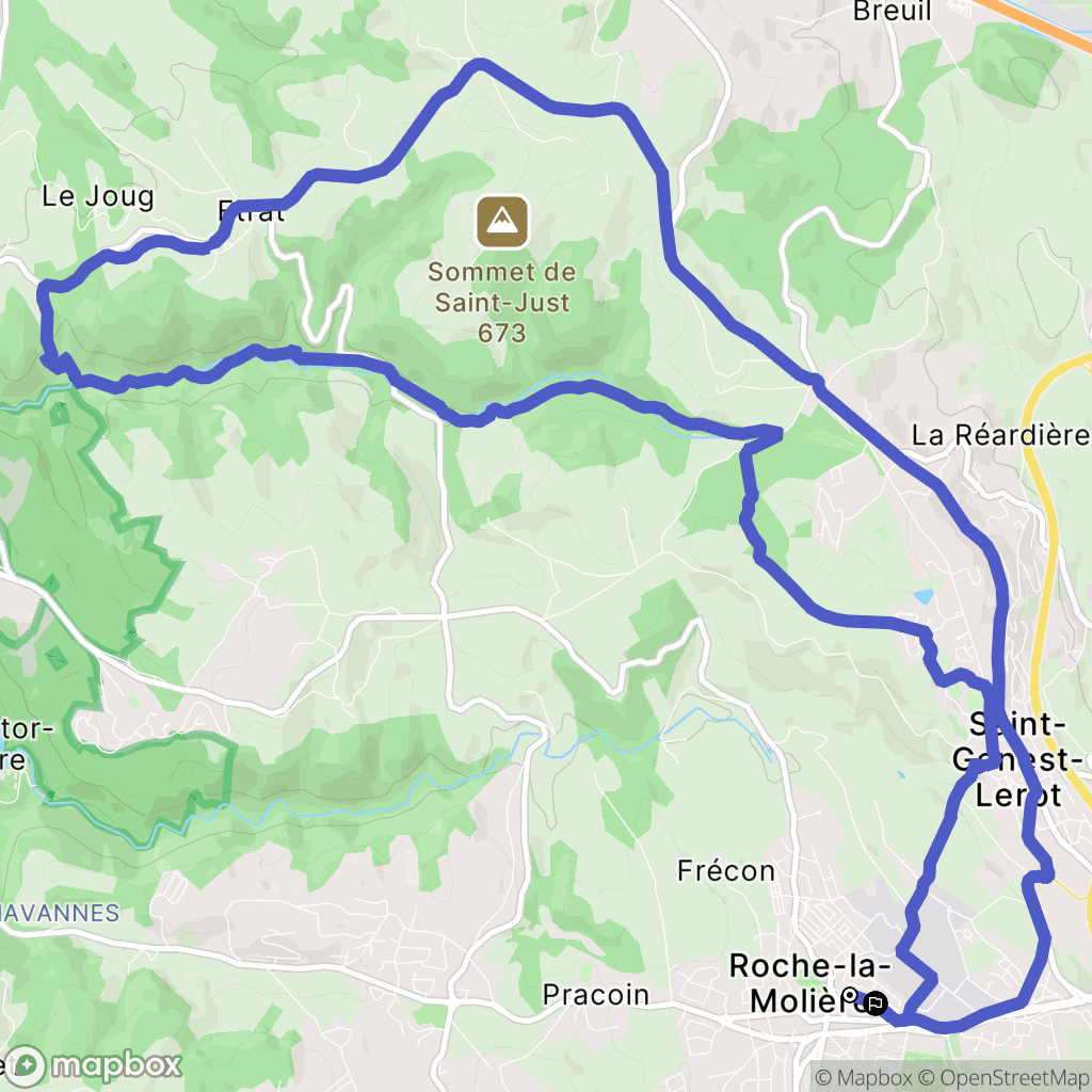 Roche-la-Molière : carte du parcours de randonnée - France