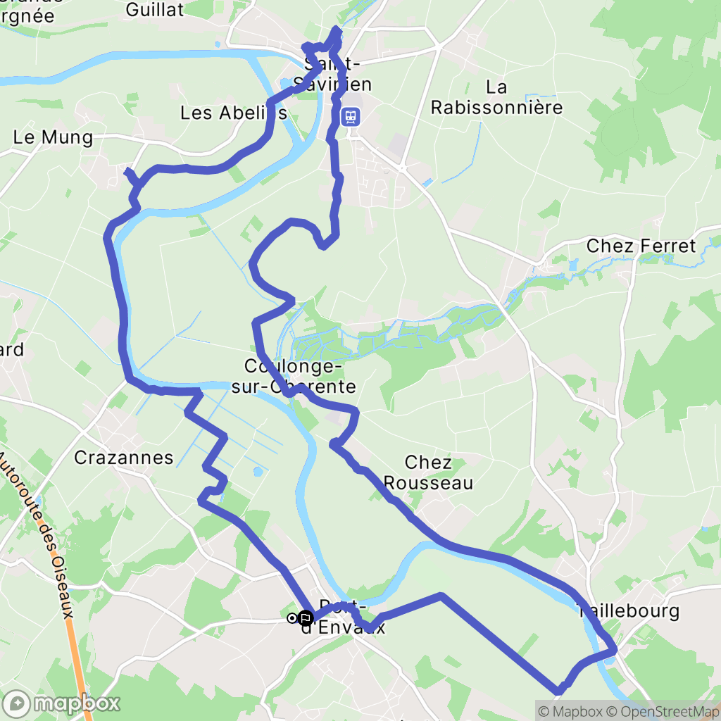 Port-d'Envaux : carte du parcours de randonnée - France