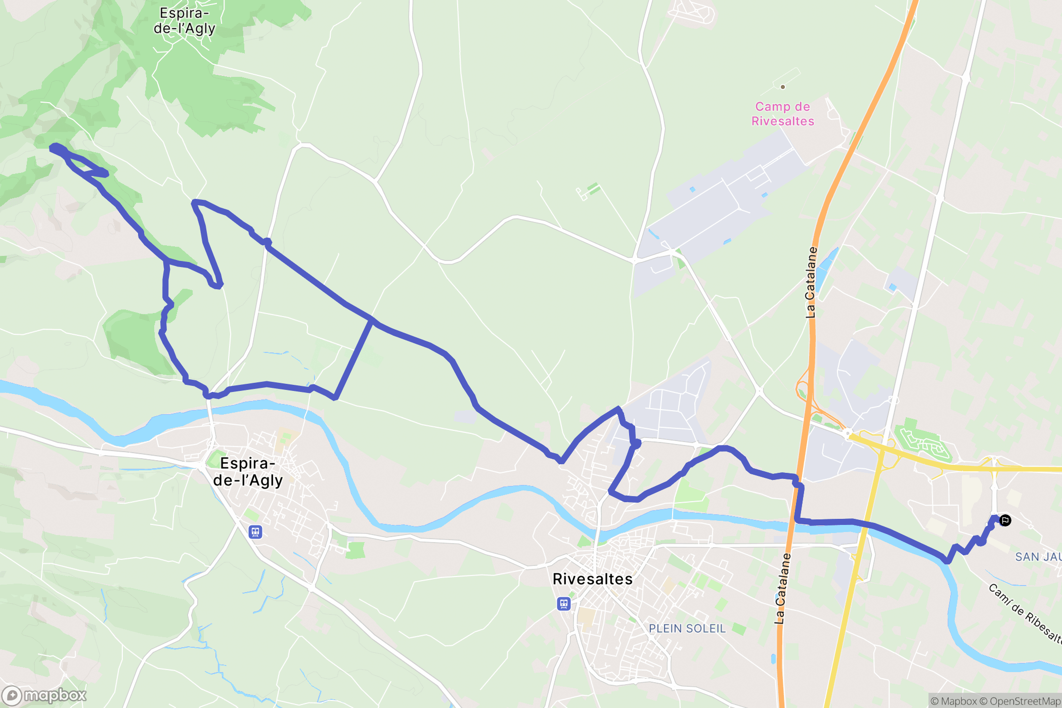 Claira : carte du parcours de randonnée - France