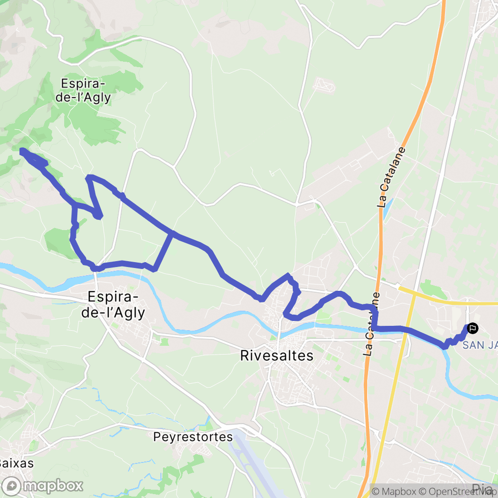 Claira : carte du parcours de randonnée - France