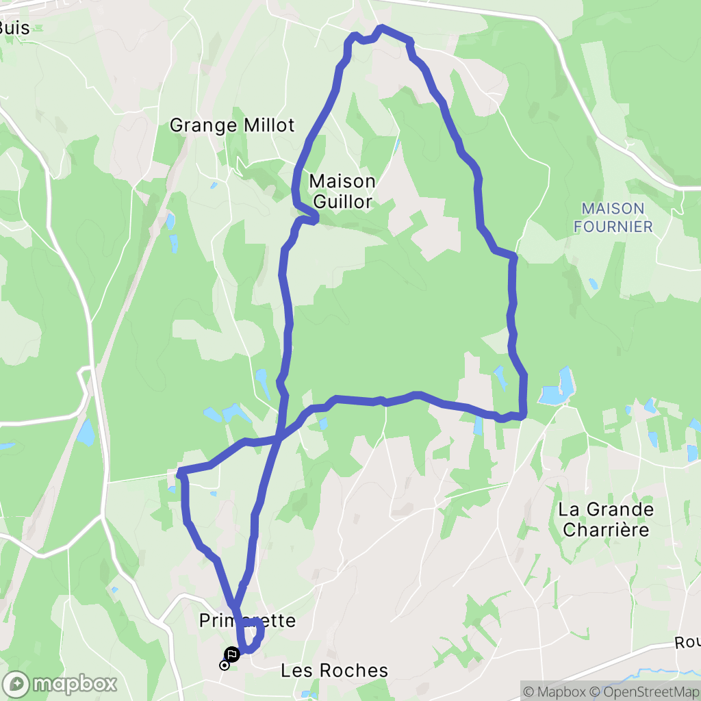Primarette : carte du parcours de randonnée - France