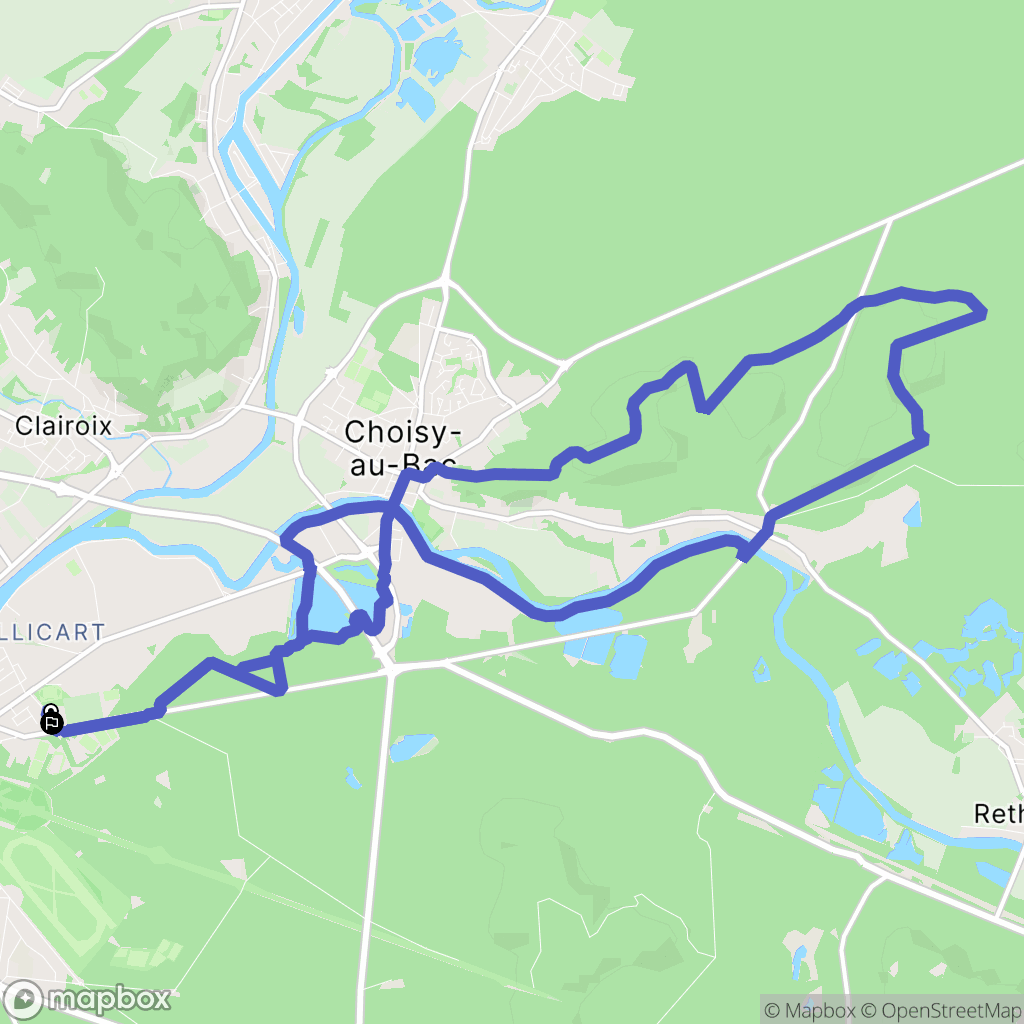 Compiègne : carte du parcours de randonnée - France